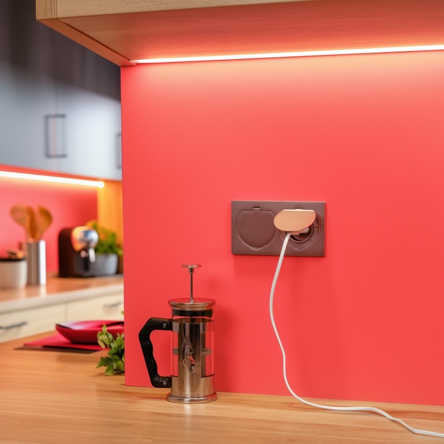 Brilagi - Tomada dupla de chão encastrada para exterior IP55 prateada retangular