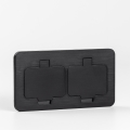 BRILAGI - Tomada dupla de embutir para piso para exterior IP55 preta retangular
