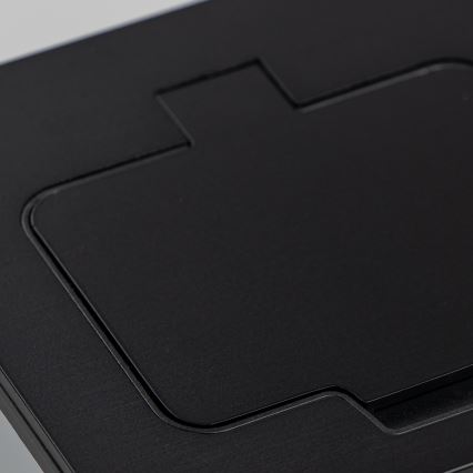 BRILAGI - Tomada dupla de embutir para piso para exterior IP55 preta retangular