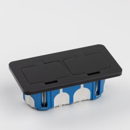 BRILAGI - Tomada dupla embutida INBOX IP55 para cozinha, preta, retangular