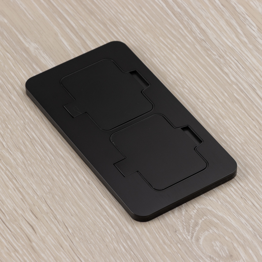 Brilagi - Tomada dupla embutida no pavimento para exterior IP55 preta retangular