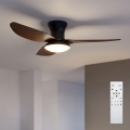 Brilagi - Ventilador de tecto LED dimerizável LED/38W/230V 3000-6500K Ø 100 cm preto/castanho + controlo remoto