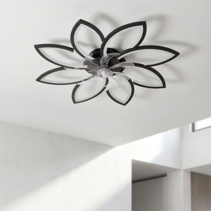 Brilagi - Ventilador de teto com LED regulável 43W/230V 3000–6500K Ø 90 cm preto + comando remoto