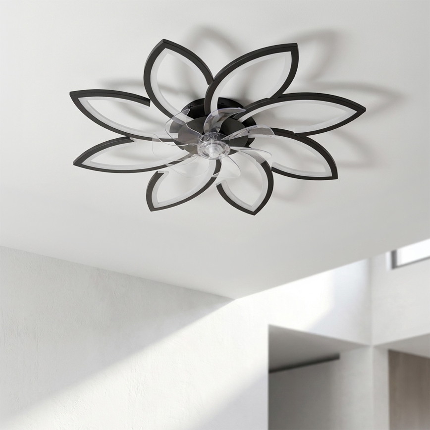 Brilagi - Ventilador de teto com LED regulável 43W/230V 3000–6500K Ø 90 cm preto + comando remoto