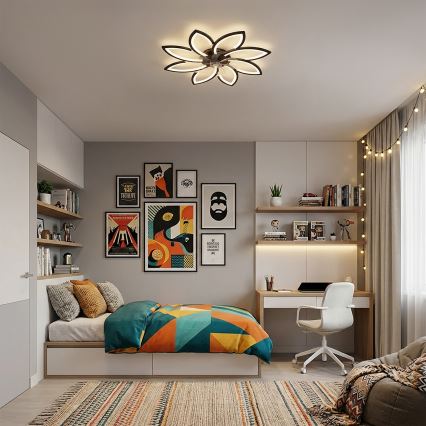 Brilagi - Ventilador de teto com LED regulável 43W/230V 3000–6500K Ø 90 cm preto + comando remoto