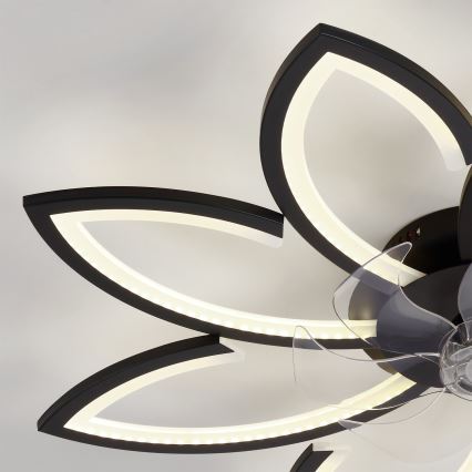 Brilagi - Ventilador de teto com LED regulável 43W/230V 3000–6500K Ø 90 cm preto + comando remoto