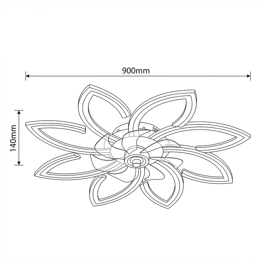Brilagi - Ventilador de teto com LED regulável 43W/230V 3000–6500K Ø 90 cm preto + comando remoto