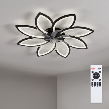 Brilagi - Ventilador de teto com LED regulável LED/43W/230V Ø 90 cm preto + comando remoto