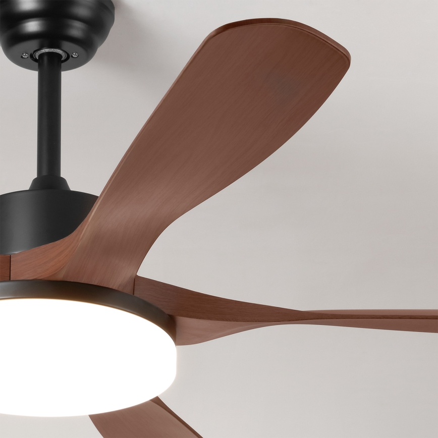 Brilagi - Ventilador de teto LED dimerizável LED/34W/230V 3000-6500K Ø 132 cm preto/castanho + comando remoto