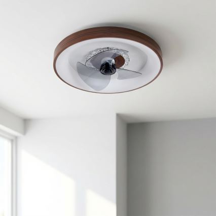 Brilagi - Ventilador de teto LED dimerizável LED/34W/230V 3000-6500K diâmetro 46 cm castanho + controlo remoto