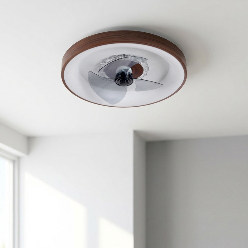 Brilagi - Ventilador de teto LED dimerizável LED/34W/230V 3000-6500K diâmetro 46 cm castanho + controlo remoto