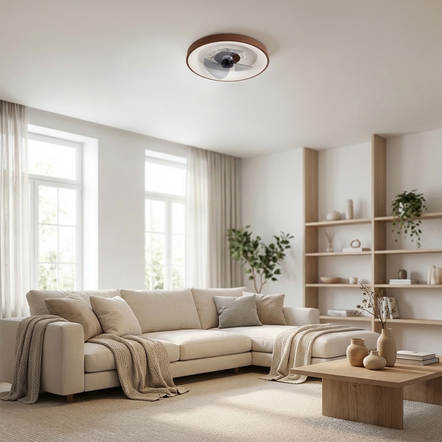 Brilagi - Ventilador de teto LED dimerizável LED/34W/230V 3000-6500K diâmetro 46 cm castanho + controlo remoto