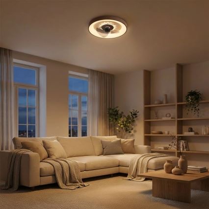 Brilagi - Ventilador de teto LED dimerizável LED/34W/230V 3000-6500K diâmetro 46 cm castanho + controlo remoto