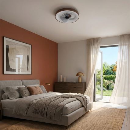 Brilagi - Ventilador de teto LED dimerizável LED/34W/230V 3000-6500K diâmetro 46 cm castanho + controlo remoto
