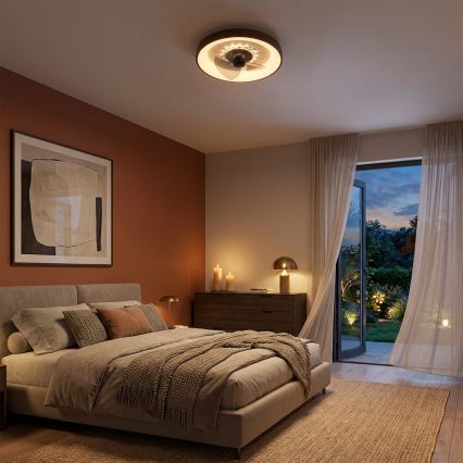 Brilagi - Ventilador de teto LED dimerizável LED/34W/230V 3000-6500K diâmetro 46 cm castanho + controlo remoto