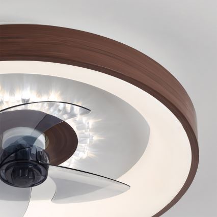 Brilagi - Ventilador de teto LED dimerizável LED/34W/230V 3000-6500K diâmetro 46 cm castanho + controlo remoto