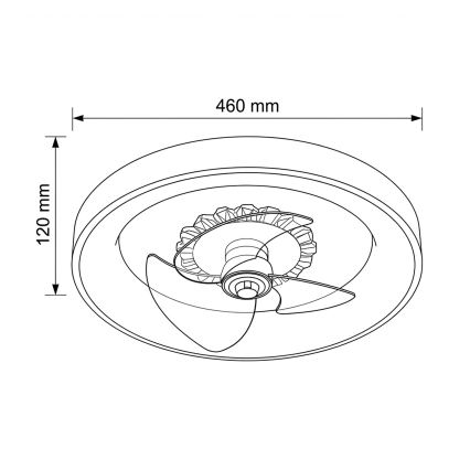 Brilagi - Ventilador de teto LED dimerizável LED/34W/230V 3000-6500K diâmetro 46 cm castanho + controlo remoto