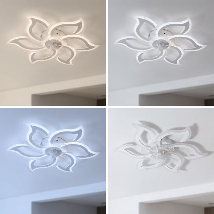 Brilagi - Ventilador de teto LED dimerizável LED/34W/230V Ø 83 cm branco + comando à distância