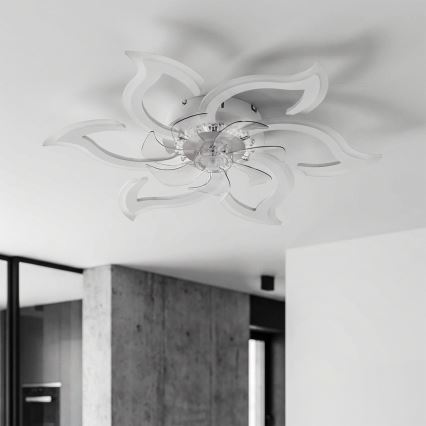 Brilagi - Ventilador de teto LED dimerizável LED/34W/230V Ø 83 cm branco + comando à distância