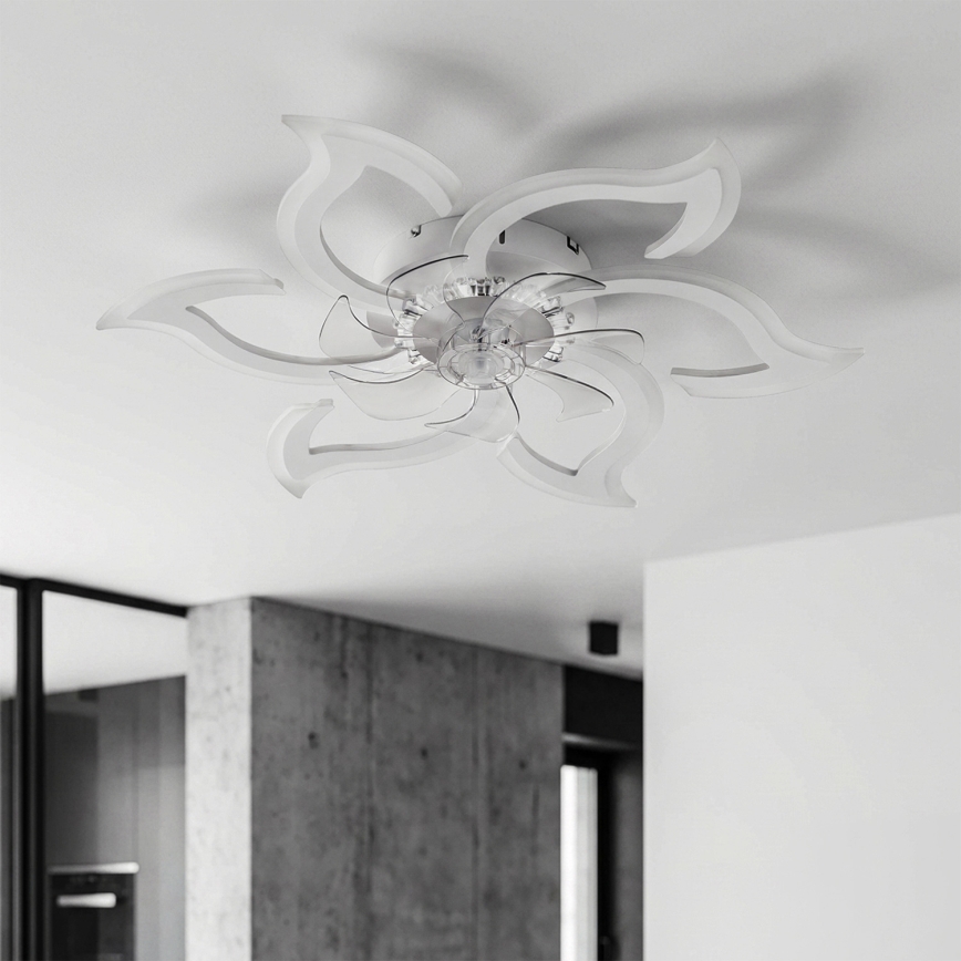 Brilagi - Ventilador de teto LED dimerizável LED/34W/230V Ø 83 cm branco + comando à distância