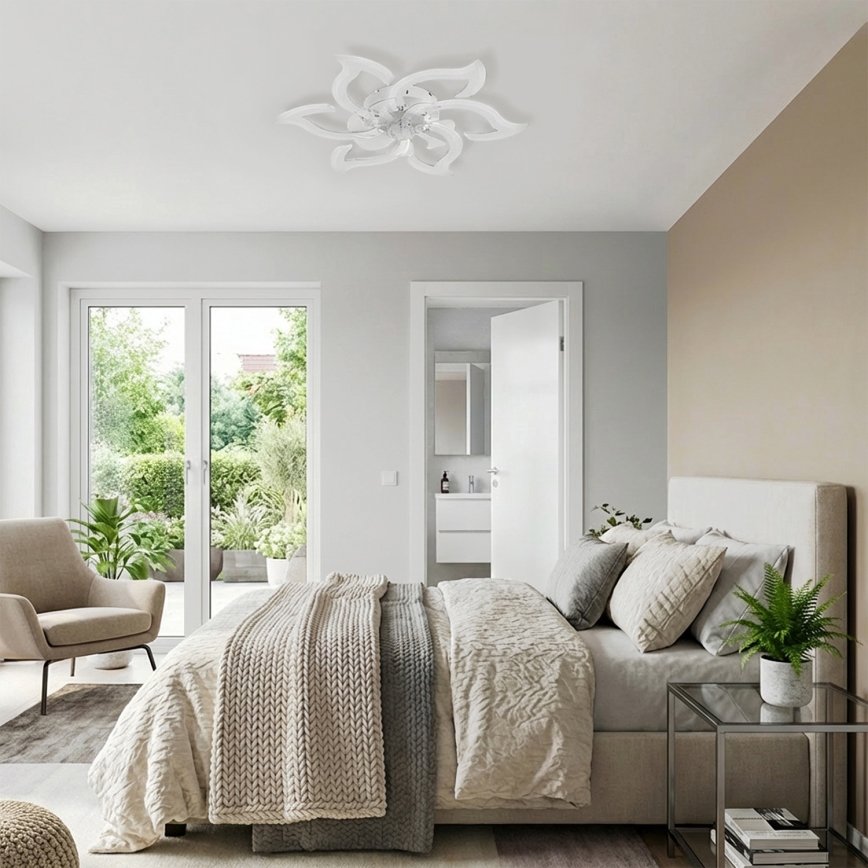 Brilagi - Ventilador de teto LED dimerizável LED/34W/230V Ø 83 cm branco + comando à distância