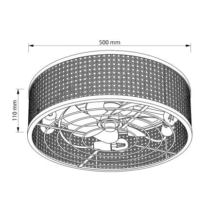 Brilagi - Ventilador de teto 4xE27/40W/230V Ø 50 cm bambu + comando remoto