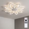 Brilagi - Ventilador de teto LED com dimmer LED/43W/230V Ø 90 cm branco + comando à distância
