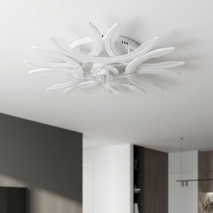 Brilagi - Ventilador de teto LED regulável LED/70W/230V 3000-6500K diâmetro 76 cm branco + controlo remoto