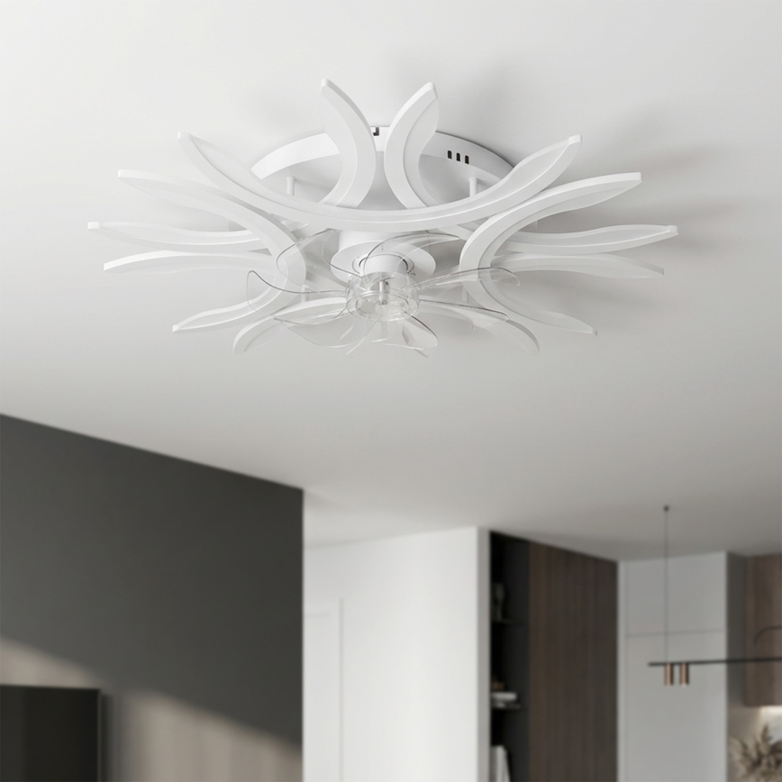 Brilagi - Ventilador de teto LED regulável LED/70W/230V 3000-6500K diâmetro 76 cm branco + controlo remoto
