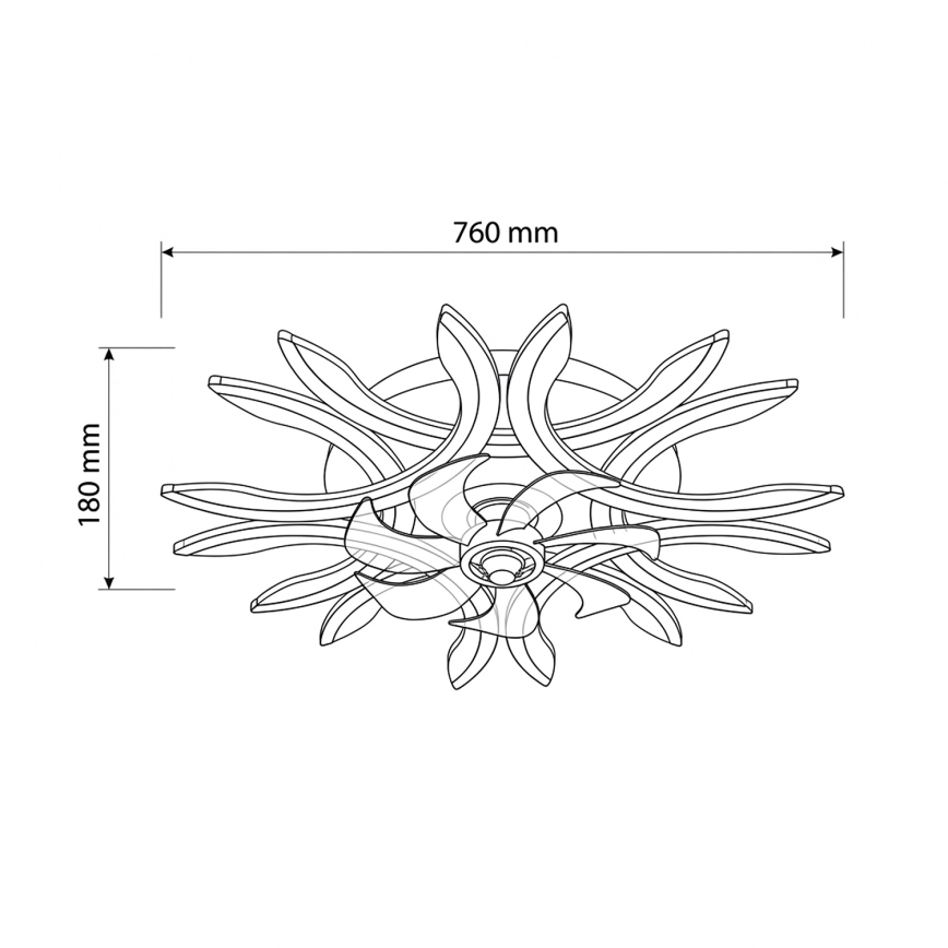 Brilagi - Ventilador de teto LED regulável LED/70W/230V 3000-6500K diâmetro 76 cm branco + controlo remoto