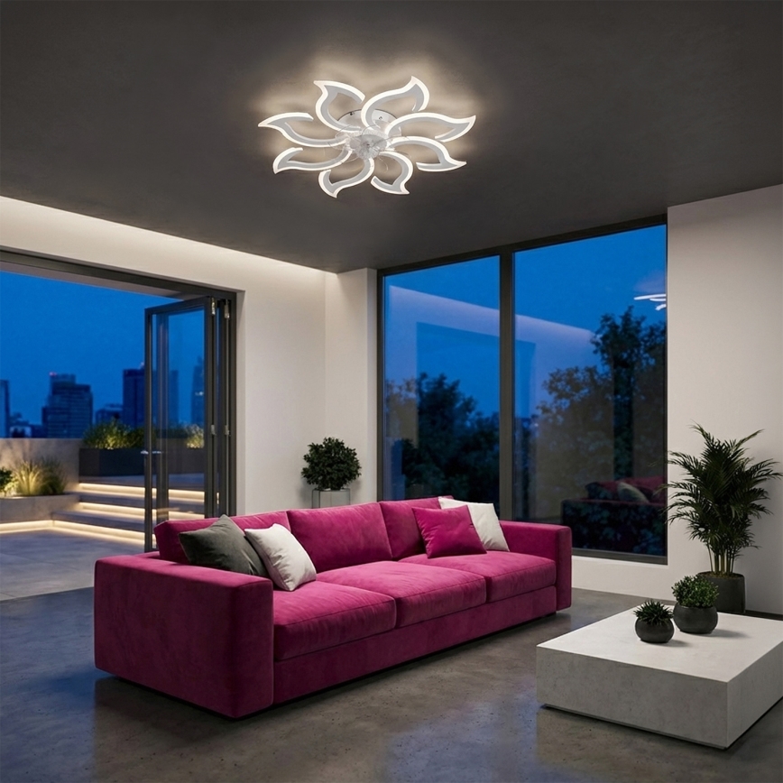Brilagi - Ventilador de teto LED regulável LED/44W/230V 3000-6500K Ø 90 cm branco + comando à distância
