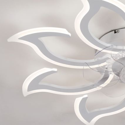 Brilagi - Ventilador de teto LED regulável LED/44W/230V 3000-6500K Ø 90 cm branco + comando à distância