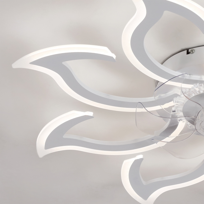 Brilagi - Ventilador de teto LED regulável LED/44W/230V 3000-6500K Ø 90 cm branco + comando à distância
