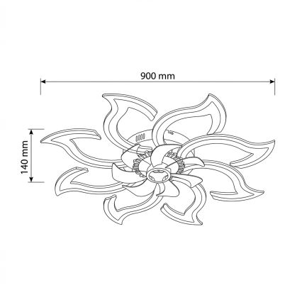 Brilagi - Ventilador de teto LED regulável LED/44W/230V 3000-6500K Ø 90 cm branco + comando à distância
