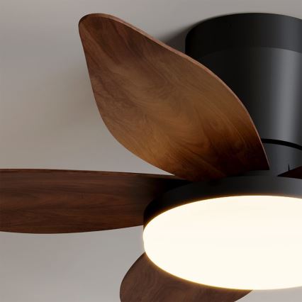 Brilagi - Ventilador de teto LED dimável LED/32W/230V 95 cm preto/castanho + comando à distância