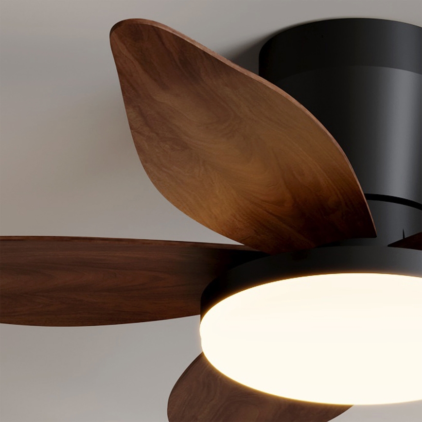 Brilagi - Ventilador de teto LED dimável LED/32W/230V 95 cm preto/castanho + comando à distância