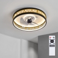 BRILAGI - Ventilador de teto LED dimerizável LED/34W/230V 3000-6500K Ø 50 cm preto/dourado + controlo remoto