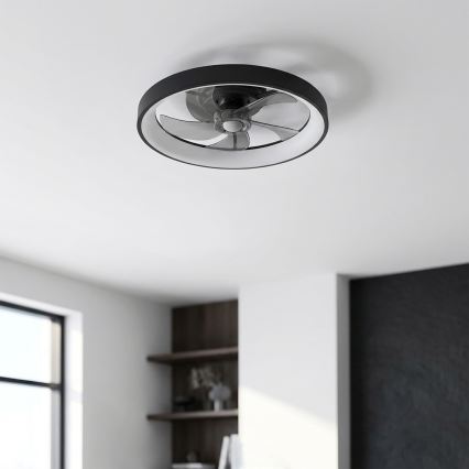 Brilagi - Ventilador de teto LED dimerizável LED/34W/230V Ø 50 cm preto + controlo remoto