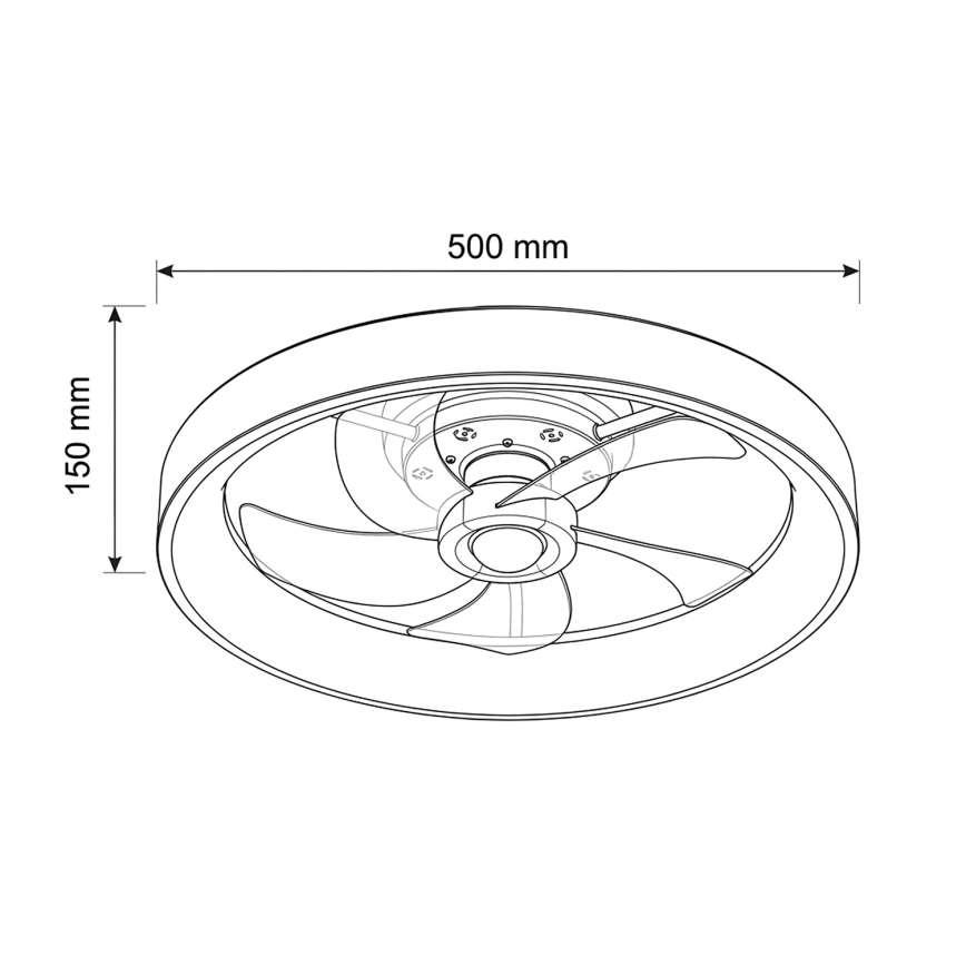 Brilagi - Ventilador de teto LED dimerizável LED/34W/230V Ø 50 cm preto + controlo remoto