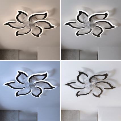 Brilagi - Ventilador de tecto LED regulável LED/34W/230V 3000-6500K Ø 83 cm preto + comando remoto