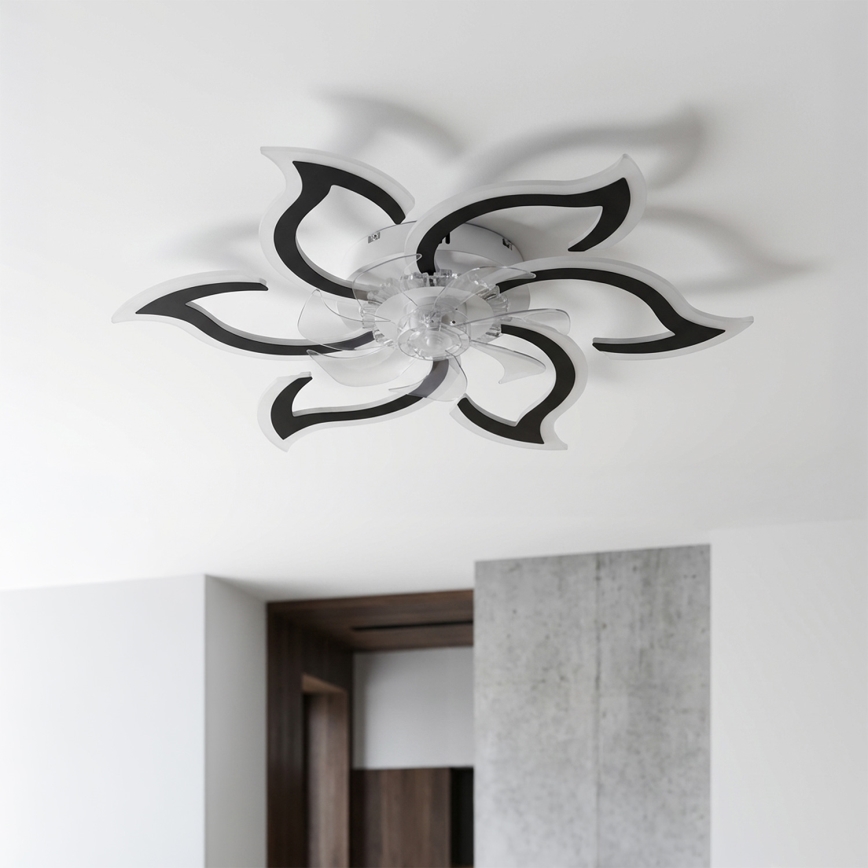 Brilagi - Ventilador de tecto LED regulável LED/34W/230V 3000-6500K Ø 83 cm preto + comando remoto