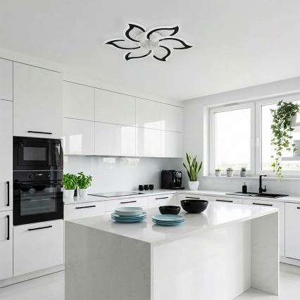 Brilagi - Ventilador de tecto LED regulável LED/34W/230V 3000-6500K Ø 83 cm preto + comando remoto