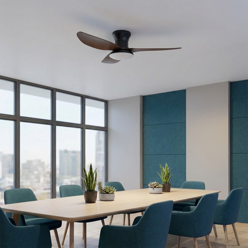 Brilagi - Ventilador de teto LED regulável LED/38W/230V 100 cm preto/castanho + comando remoto
