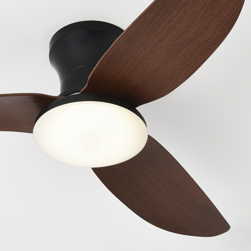 Brilagi - Ventilador de teto LED regulável LED/38W/230V 100 cm preto/castanho + comando remoto