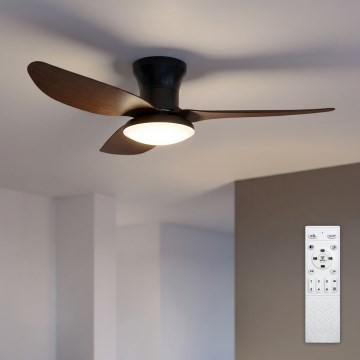 Brilagi - Ventilador de teto LED dimerizável LED/38W/230V 3000-6500K Ø 100 cm preto/castanho + controlo remoto