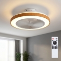 Brilagi - Ventilador de teto LED dimerizável LED/38W/230V 50 cm branco/castanho + controlo remoto