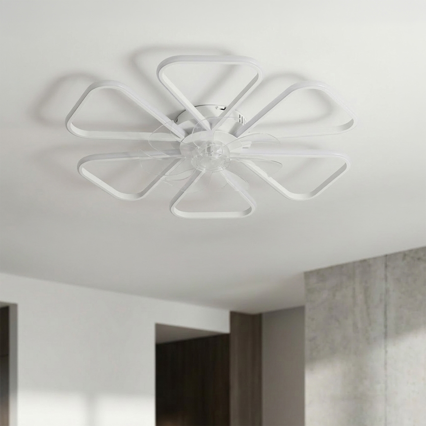 Brilagi - Ventilador de teto LED dimerizável LED/38W/230V 3000-6500K Ø 76 cm branco + controlo remoto