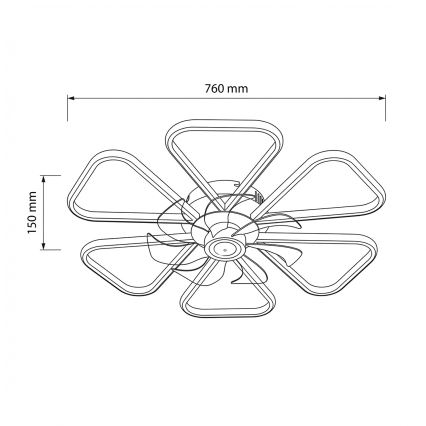 Brilagi - Ventilador de teto LED dimerizável LED/38W/230V 3000-6500K Ø 76 cm branco + controlo remoto