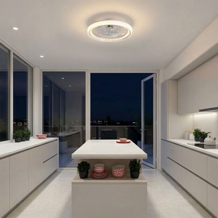 Brilagi - Ventilador de teto LED dimerizável LED/40W/230V 3000-6500K Ø 48 cm branco + controlo remoto
