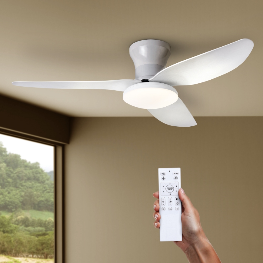 Brilagi - Ventilador de teto LED regulável LED/30W/230V 3000-6500K branco + controlo remoto